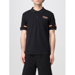 Moschino Polo in cotone con logo Nero Taglia S
