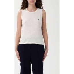 Patrizia Pepe Canotta basic con mini logo Avorio Taglia 1