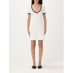 Courrèges Abito mini in cotone Bianco Taglia M