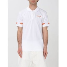 Moschino Polo in cotone con logo Bianco Taglia L