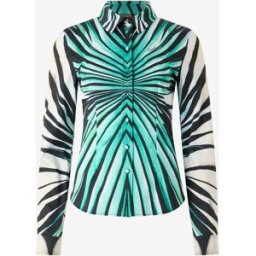 Roberto Cavalli Camicia Stampa Ray Of Sea - Female Camicie E Top Azzurro 40