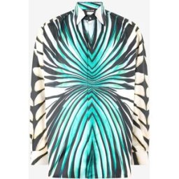 Roberto Cavalli Camicia Stampa Ray Of Sea - Male Abbigliamento Azzurro 50