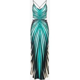 Roberto Cavalli Abito Maxi In Seta Stampa Ray Of Sea - Female Abiti Azzurro 40