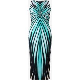 Roberto Cavalli Ray Of Sea Stampa Dress Midi - Female Abiti Azzurro 40