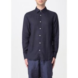 Kampos Camicia classico in lino Blue Navy Taglia S