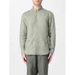 Kampos Camicia classica in lino Oliva Taglia L