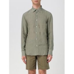 Kampos Camicia in lino Oliva Taglia L