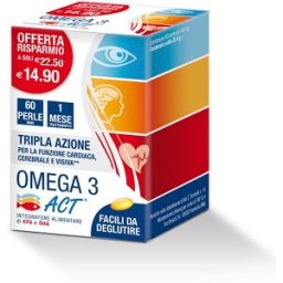 F&F; Srl Omega 3 Act - F&F - 60 perle mini - Integratore per cuore, cervello e vista