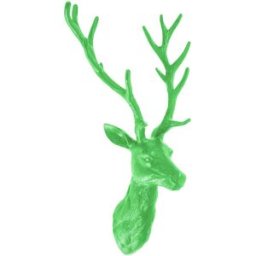 Testa di cervo da parete Deer; 25.5x61x38 cm (LxHxP); verde