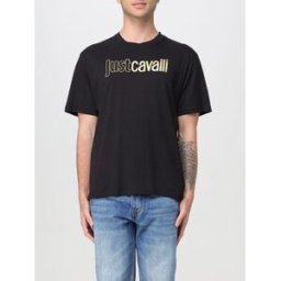 Just Cavalli T-shirt in cotone con logo laminato Nero Taglia M