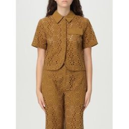 Liujo Pantalone cropped in cotone Sangallo Cammello Taglia 40