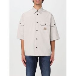 Emporio Armani Camicia in tessuto tecnico Silver Taglia XL