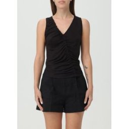 Pinko Top in jersey con dettaglio arricciato Nero Taglia XS