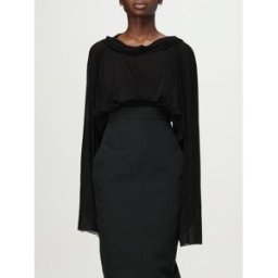 Rick Owens Top cropped con cappuccio in tessuto tecnico stretch Nero Taglia OS