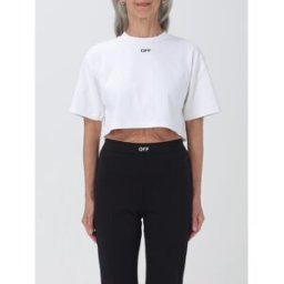 Off-White T-shirt crop Bianco Taglia M