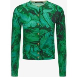 Roberto Cavalli Cardigan Con Stampa Malachite - Female Abbigliamento Verde XS
