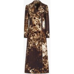 Roberto Cavalli Trench Doppiopetto Stampa Appaloosa - Female Abbigliamento Marrone 42