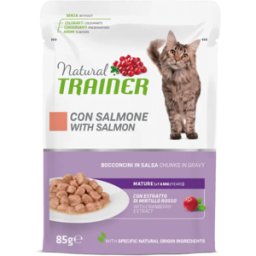 Natural Trainer Cat Mature con Salmone Bocconcini in Salsa Busta 85gr