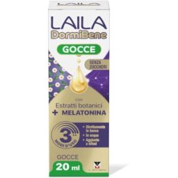 A.MENARINI IND.FARM.RIUN.Srl Laila DormiBene Gocce - Integratore per favorire un rapido addormentamento - 20 ml