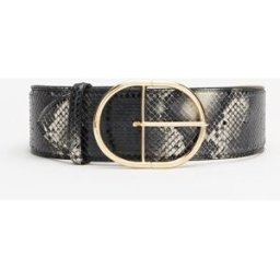 Roberto Cavalli Cintura Sagomata In Pelle Stampata - Female Accessori Nero 85