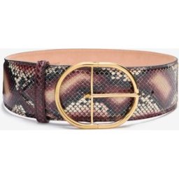 Roberto Cavalli Cintura Sagomata In Pelle Stampata - Female Accessori Viola 80