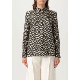 Valentino Camicia classica in seta con stampa monogram Bianco Taglia 38