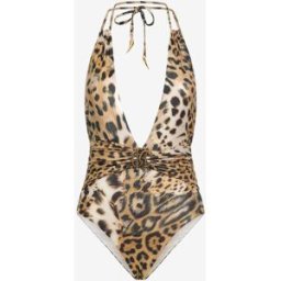 Roberto Cavalli Costume Intero Stampa Jaguar Skin - Female Abbigliamento Mare Marrone Chiaro L