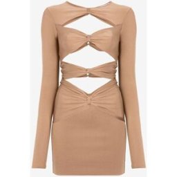 Roberto Cavalli Mini Abito Con Cut-out - Female Abiti Marrone Chiaro 42