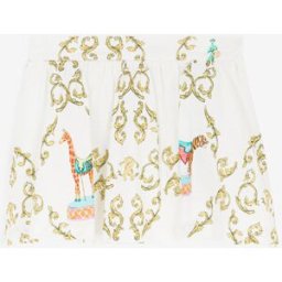 Roberto Cavalli Gonna Con Stampa Floreale E Carosello - Female Abbigliamento Bianco 09M