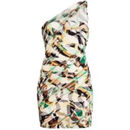 Roberto Cavalli Abito Monospalla Con Stampa Macro Tiger Twiga - Female Abbigliamento Bianco 44