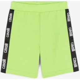 Roberto Cavalli Shorts Sportivi Con Bande Logate - Male Pantaloni Verde Chiaro 02A