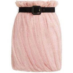 Roberto Cavalli Lace Draped Mini Skirt - Female Abbigliamento Rosa 42