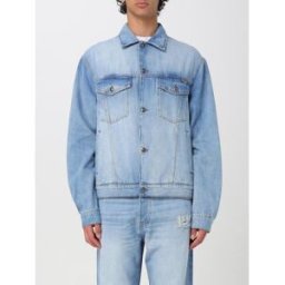 Just Cavalli Giubbotto in denim con logo Blue Taglia 48