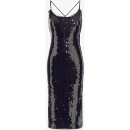 Roberto Cavalli Abito Midi Con Paillettes - Female Abiti Nero 42