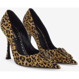 Roberto Cavalli Décolleté Con Monogram Mirror Snake - Female Décolleté Marrone Chiaro 36