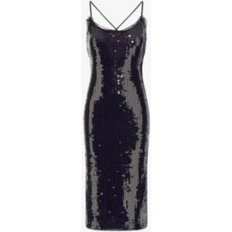 Roberto Cavalli Abito Midi Con Paillettes - Female Abiti Nero 46