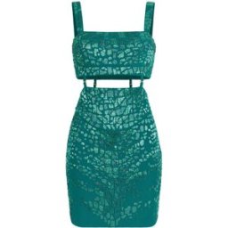 Roberto Cavalli Leopard Bead-embellished Mini Dress - Female Abiti Verde 44