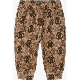 Roberto Cavalli Pantaloni Con Logo Rc - Male Abbigliamento Marrone Chiaro 18M