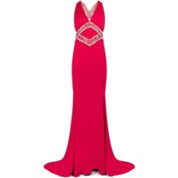 Roberto Cavalli Abito Da Sera Smanicato Con Strass - Female Abiti Rosso 46