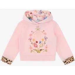 Roberto Cavalli Felpa Con Stampa Fiori, Frutti E Jaguar Skin - Female Abbigliamento Rosa 06M
