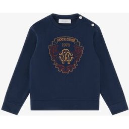 Roberto Cavalli Felpa Con Stemma Multicolor - Male Abbigliamento Blu 12A