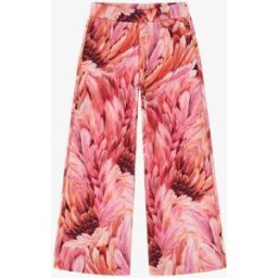 Roberto Cavalli Pantaloni Con Stampa Plumage - Female Abbigliamento Fucsia 06A