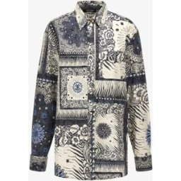Roberto Cavalli Camicia Elegante Con Stampa Bandana - Female Abiti Blu 46