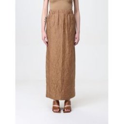 Max Mara Gonna in seta stropicciata Marrone Taglia 44