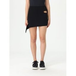 Courrèges Gonna asimmetrica in misto viscosa Nero Taglia M