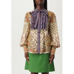 Valentino Camicia in cotone stampato con plastron Fantasia Taglia 42