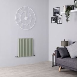 HudsonReed Radiatore di Design Orizzontale Verde (Sage Leaf Green) - 635mm x 590mm - Pannello Singolo - Revive
