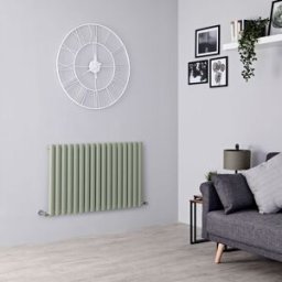 HudsonReed Radiatore di Design Orizzontale Verde (Sage Leaf Green) - 635mm x 1000mm - Pannello Singolo - Revive