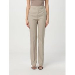 Max Mara Pantalone classico in lana vergine e seta Beige Taglia 40