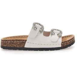 Ciabatte bianche con doppia fibbia gioiello Me & Me H3Y861141 38